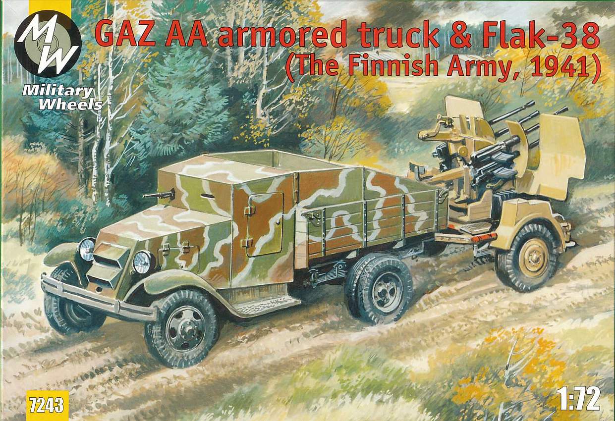 Military Wheels - GAZ AA armored car truck & Flak-38, Fin Military Wheels - GAZ AA armored car truck & Flak-38, Fin